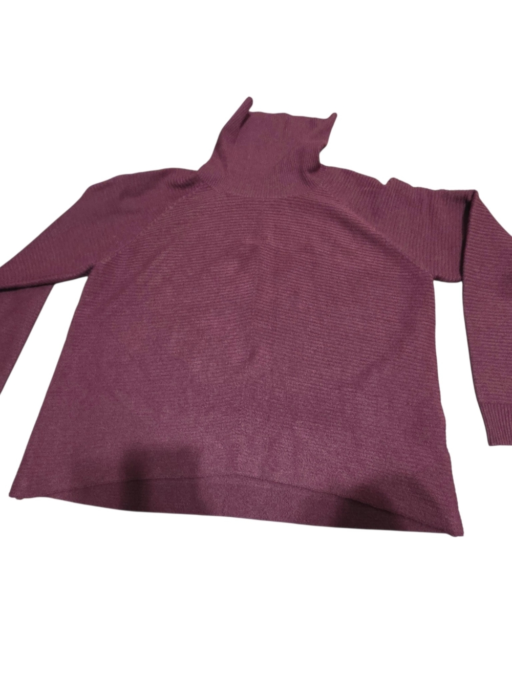KÜHL Women's Burgundy Ribbed Turtleneck Sweater XL Oversized Cozy Knit Pullover - Picture 3 of 9